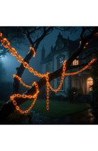 Halloween Chain String Lights | 157 In Orange LED Chain with 8 Light Modes and 6-Hour Timer | Waterproof, Battery Powered