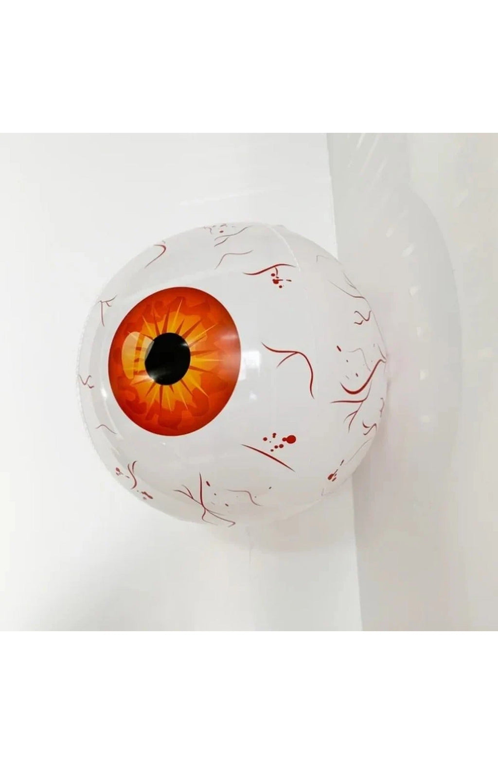 Halloween Eyeball Balloon, 22 In | Reusable Aluminum Foil Balloon with Ghost and Skull Print | Red, Green or Blue | Party Decor