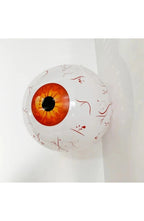 Halloween Eyeball Balloon, 22 In | Reusable Aluminum Foil Balloon with Ghost and Skull Print | Red, Green or Blue | Party Decor