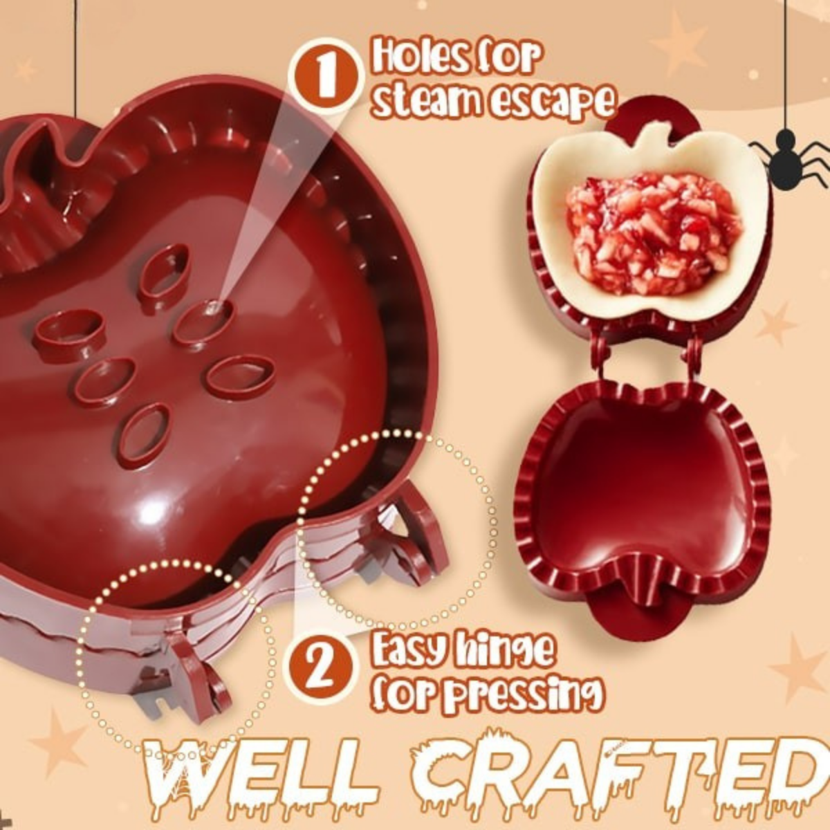 Halloween Pie Maker Mold for Pumpkin Apple and Acorn Treats