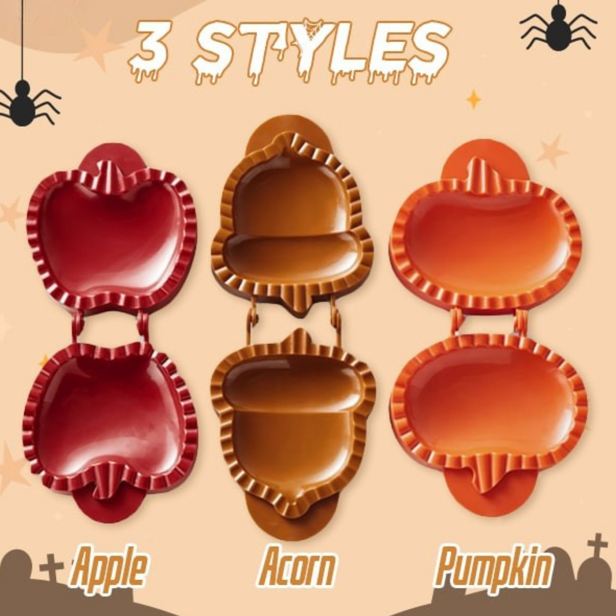 Halloween Pie Maker Mold for Pumpkin Apple and Acorn Treats