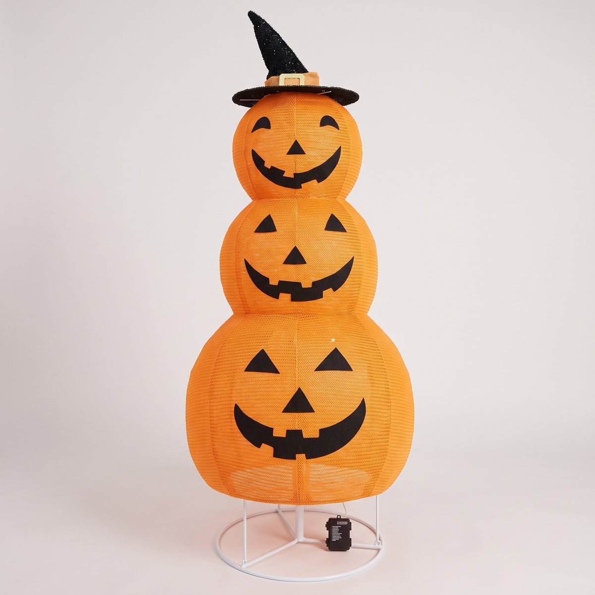 Halloween Pumpkin Yard Decoration with Black Hat