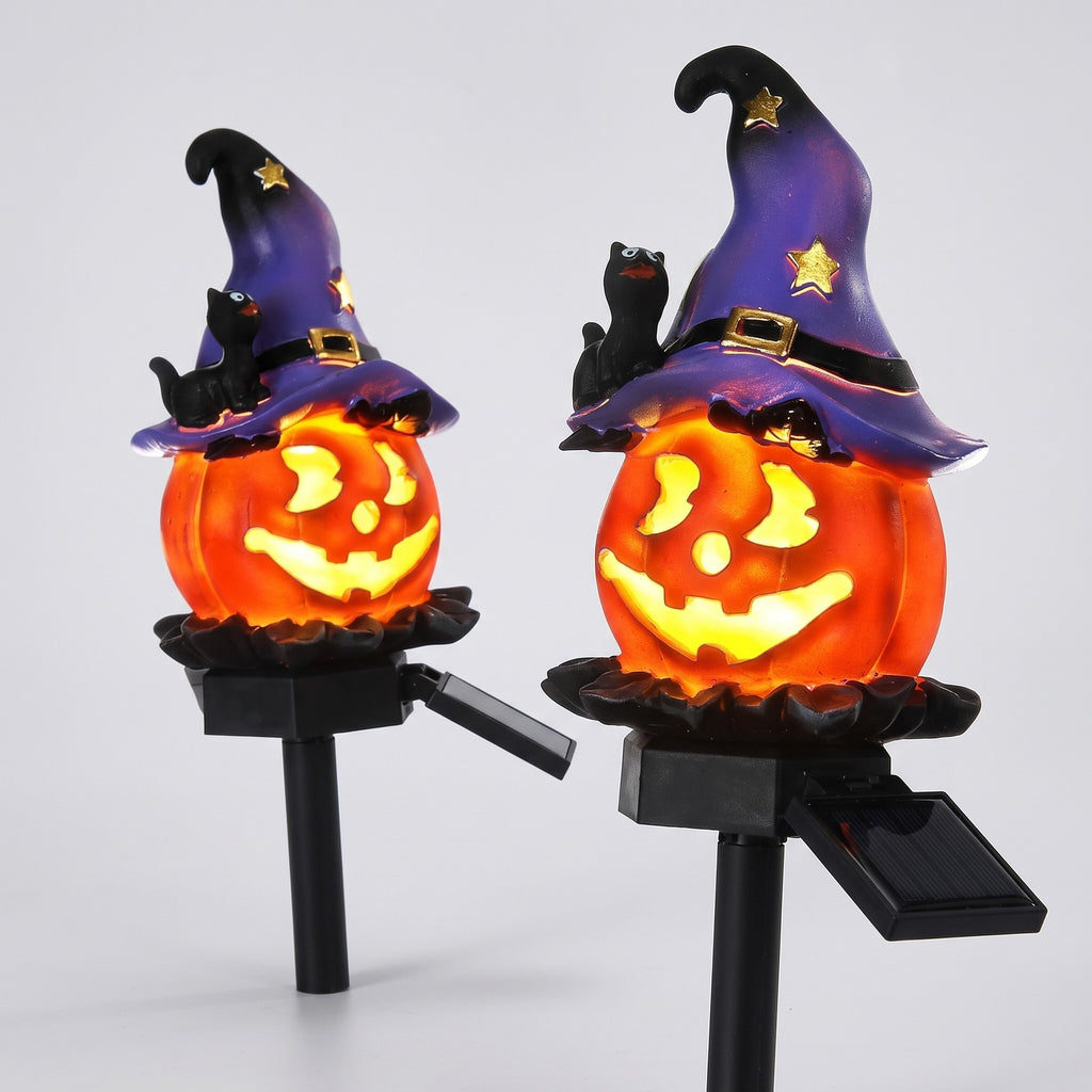 Halloween Solar Garden Stake Lights - Pumpkin or Ghost