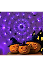 Halloween Spider Web Light with 70 LEDs | 8 Modes in Purple or Orange, 8 to 10 Hour Runtime | IP65 Waterproof, Bendable Spider
