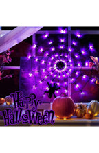 Halloween Spider Web Light with 70 LEDs | 8 Modes in Purple or Orange, 8 to 10 Hour Runtime | IP65 Waterproof, Bendable Spider