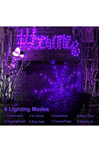 Halloween Spider Web Light with 70 LEDs | 8 Modes in Purple or Orange, 8 to 10 Hour Runtime | IP65 Waterproof, Bendable Spider