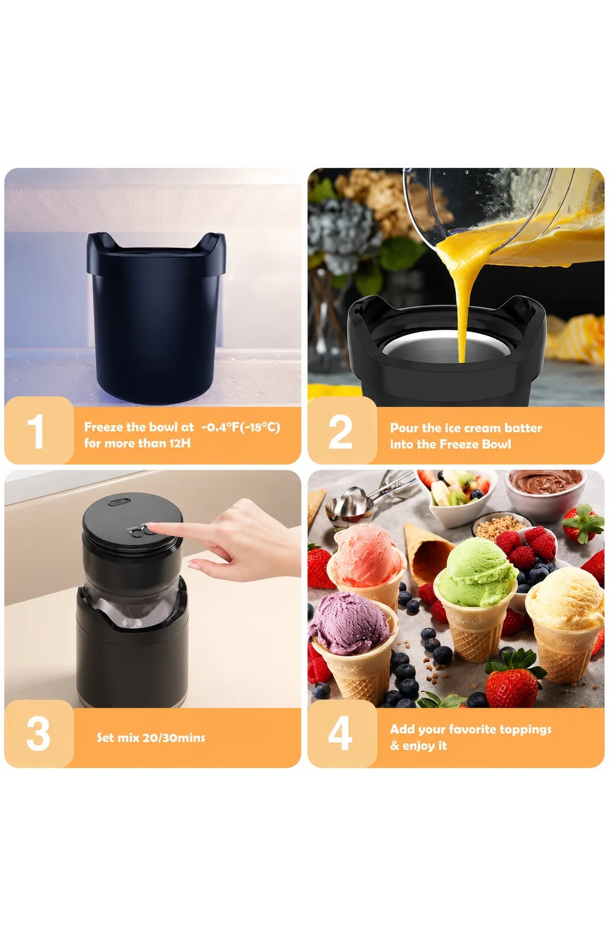 Portable Automatic Ice Cream Maker 18.6 fl oz - view 3