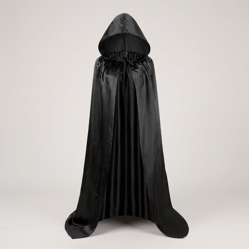 Hooded Horror Costume Robe - Black or Purple, 3 Lengths