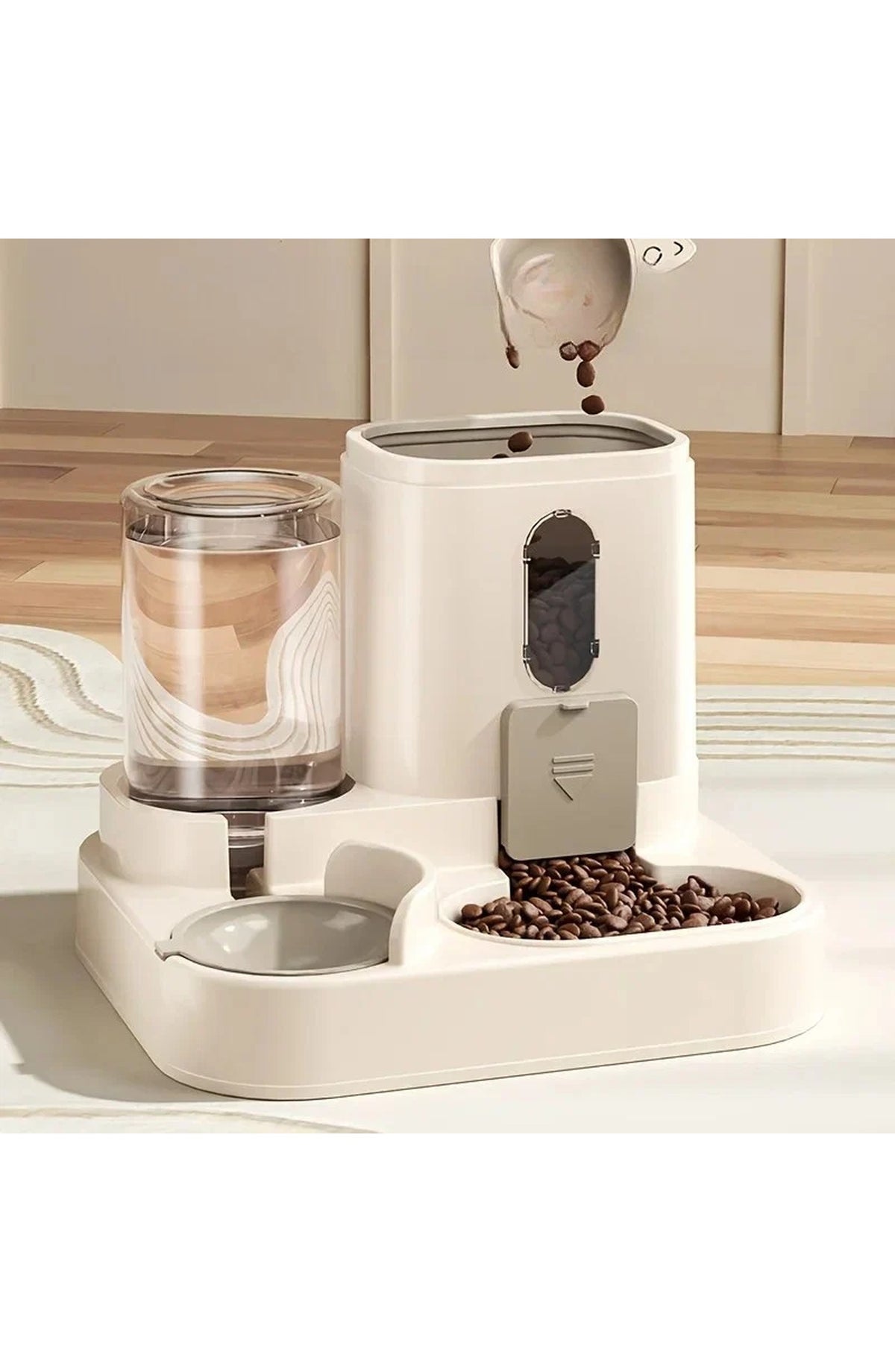 2-in-1 Dog & Cat Feeder with Water Dispenser – Anti-Tip Design