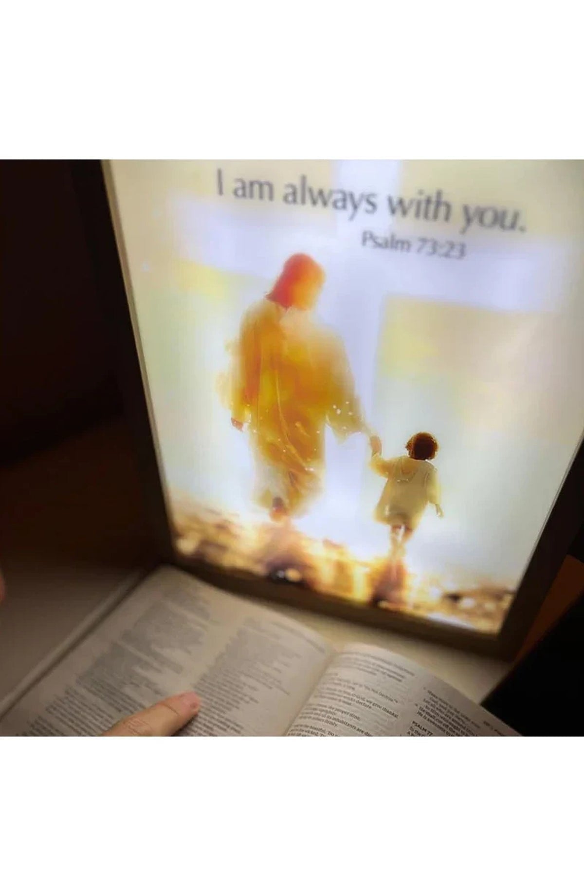 LED Light-Up Devotional Wall Art - Framed Psalm 73:23