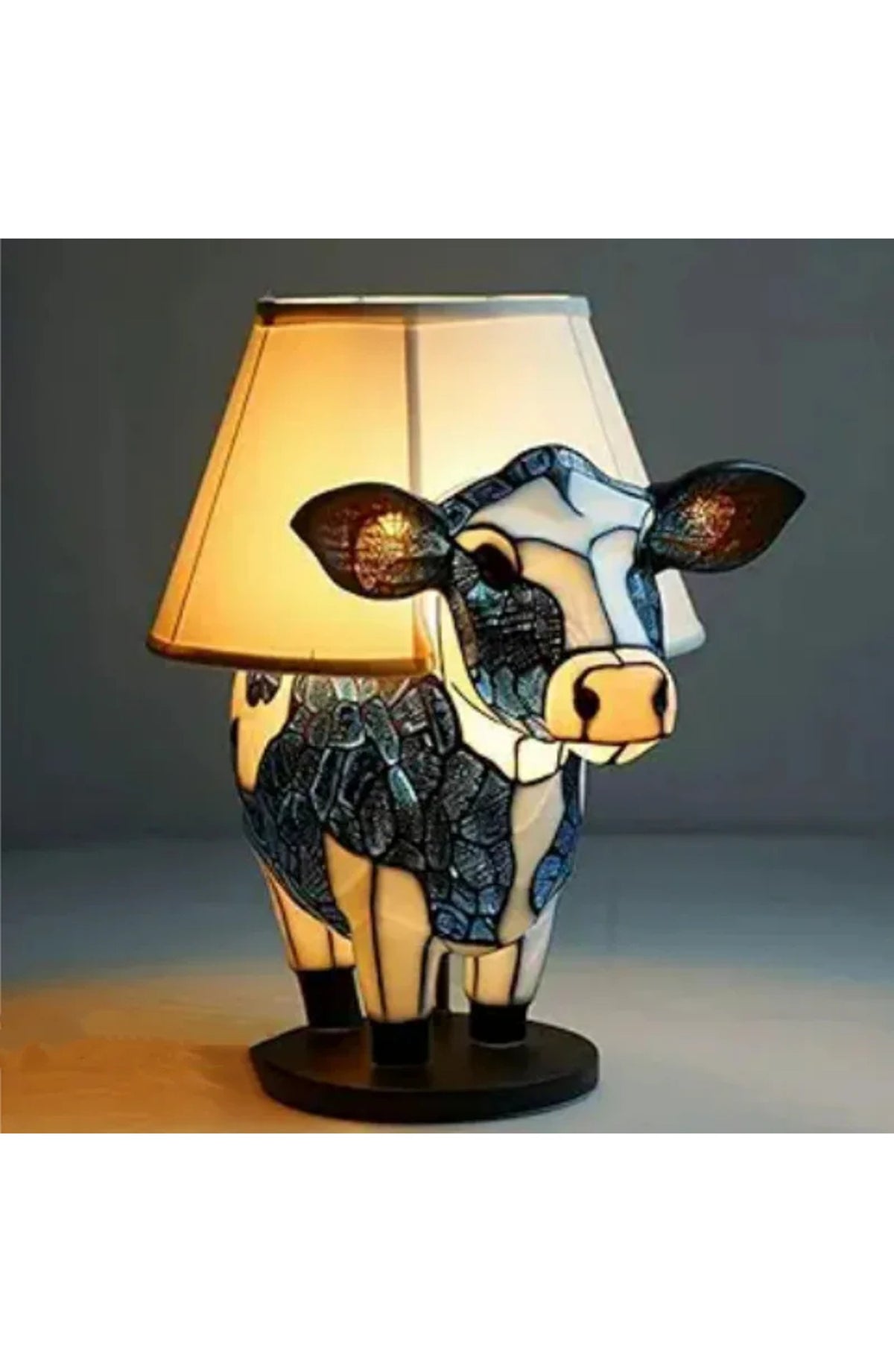 Stained Glass Style Animal Table Lamp - Resin LED Accent Light
