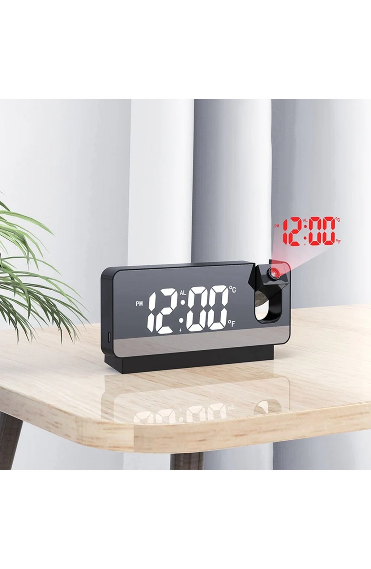 LED Projection Alarm Clock - Rotatable Ceiling Display