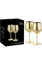 Stainless Steel Wine Glasses, Gold Shatterproof Metal Wine Cups – 500 ml
