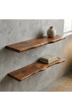 Floating Shelf Live Edge, Solid Hardwood Rustic Wall Shelf – 4 Sizes