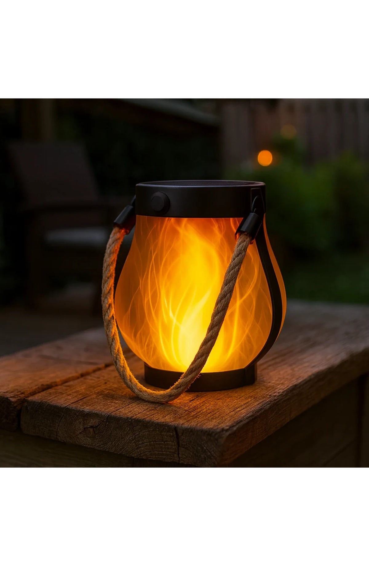 Solar Flame Effect Lantern - Weather-Resistant Garden & Patio Light