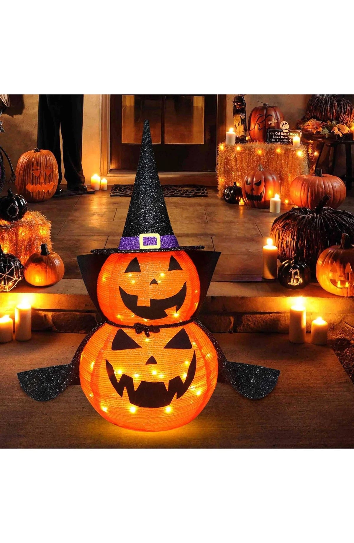 3ft Pumpkin Decor Set of 2 - Collapsible Lighted Halloween