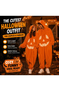 Pumpkin Plush Onesie - Hooded Halloween Jumpsuit