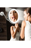 10X Magnifying LED Makeup Mirror - Suction Cup Gooseneck