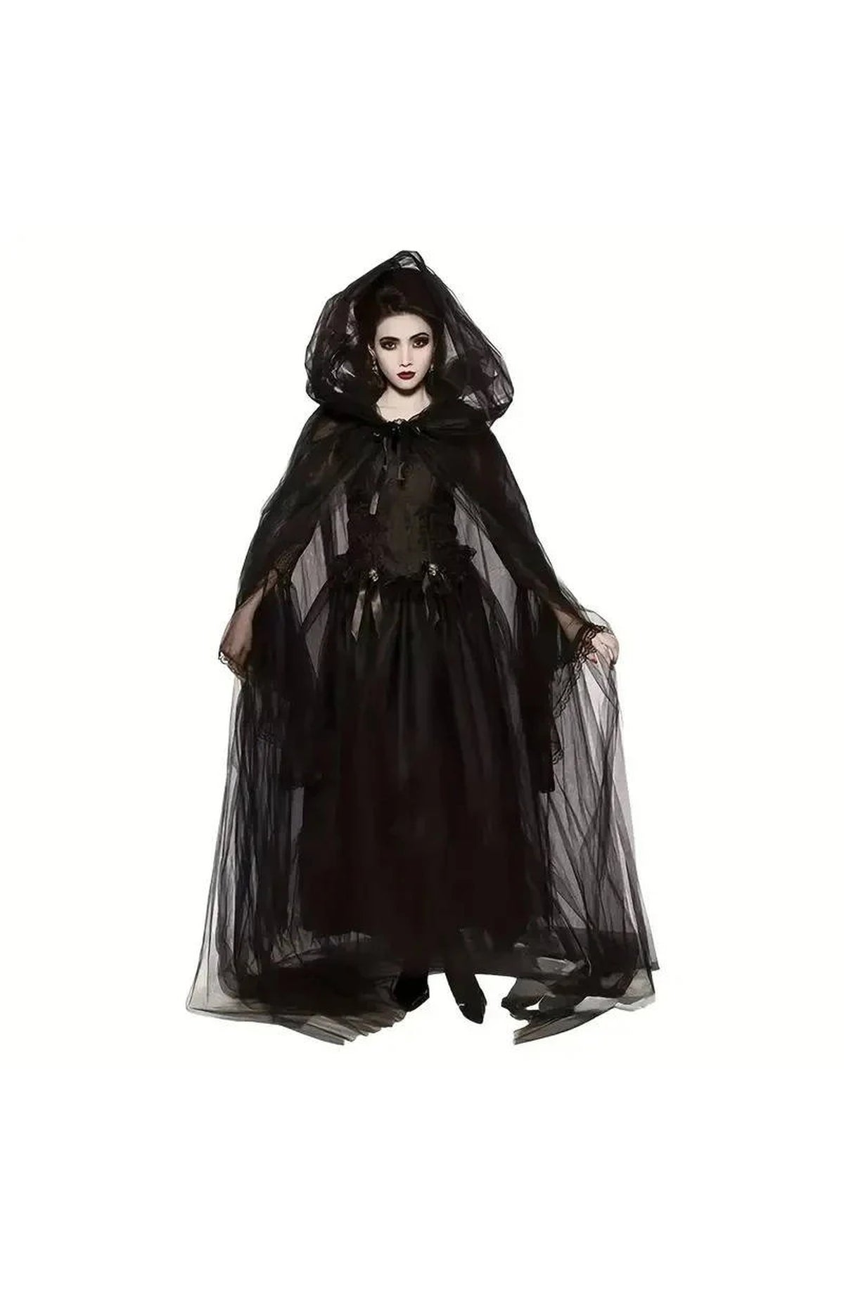 Witch Cloak Costume for Women - Hooded Halloween Robe