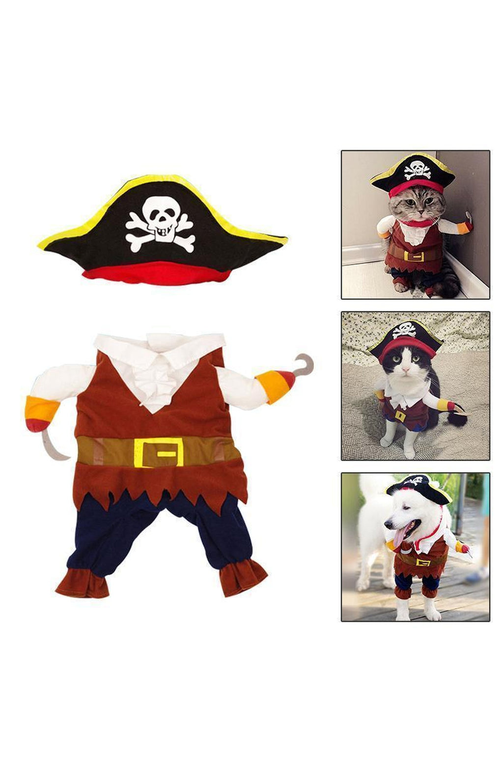 Dog Costume with Rider, Funny Halloween Outfit for Dogs and Cats, S-XL