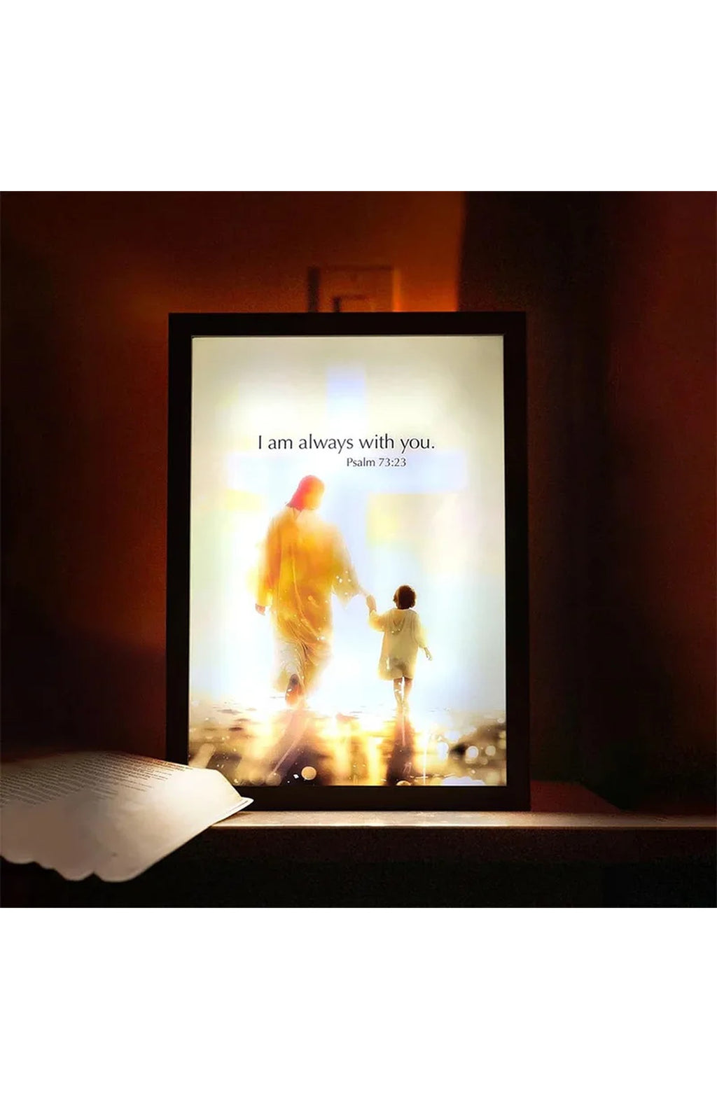 LED Light-Up Devotional Wall Art - Framed Psalm 73:23