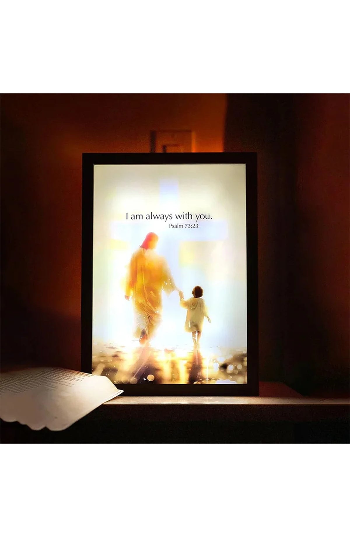 LED Light-Up Devotional Wall Art - Framed Psalm 73:23