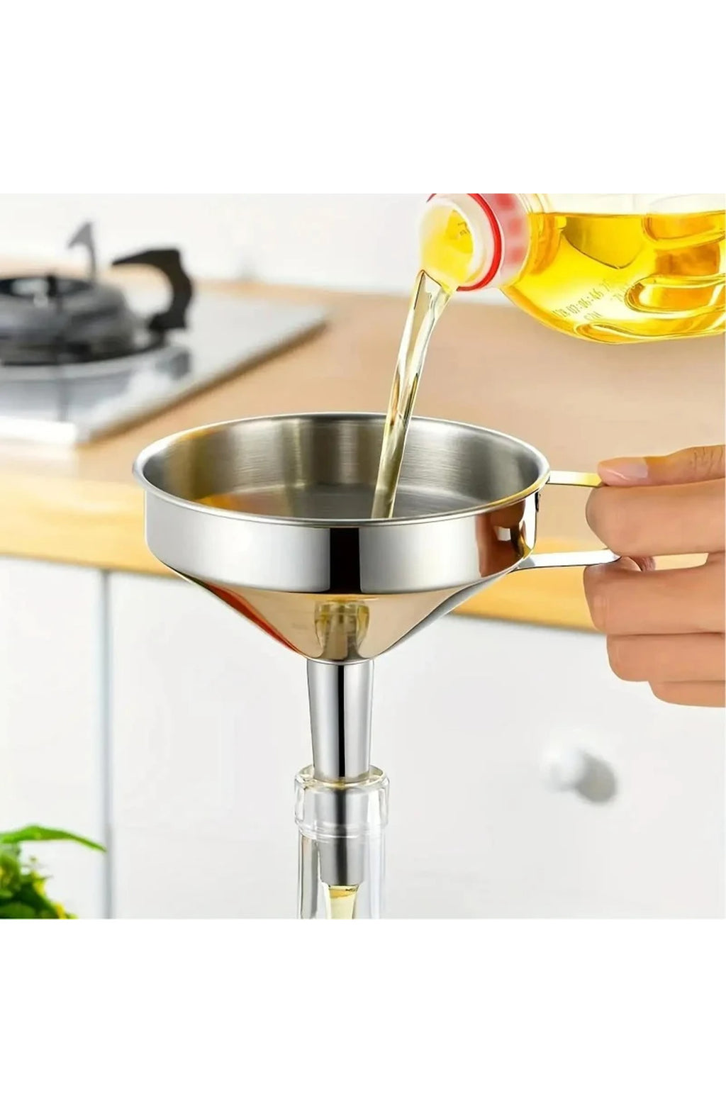 Stainless Steel Funnel with Strainer, 304 Kitchen Funnel Set – 3 Sizes