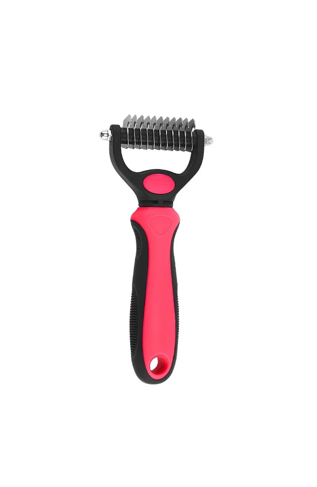 Pet Deshedding Brush - Fur Remover & Knot Cutter Comb – Red