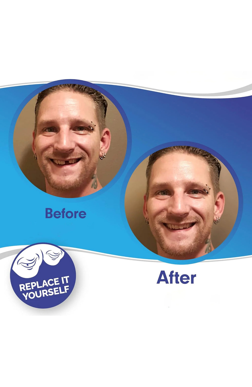 Cosmetic Teeth Cover, Upper and Lower Smile Veneer Set for Photos