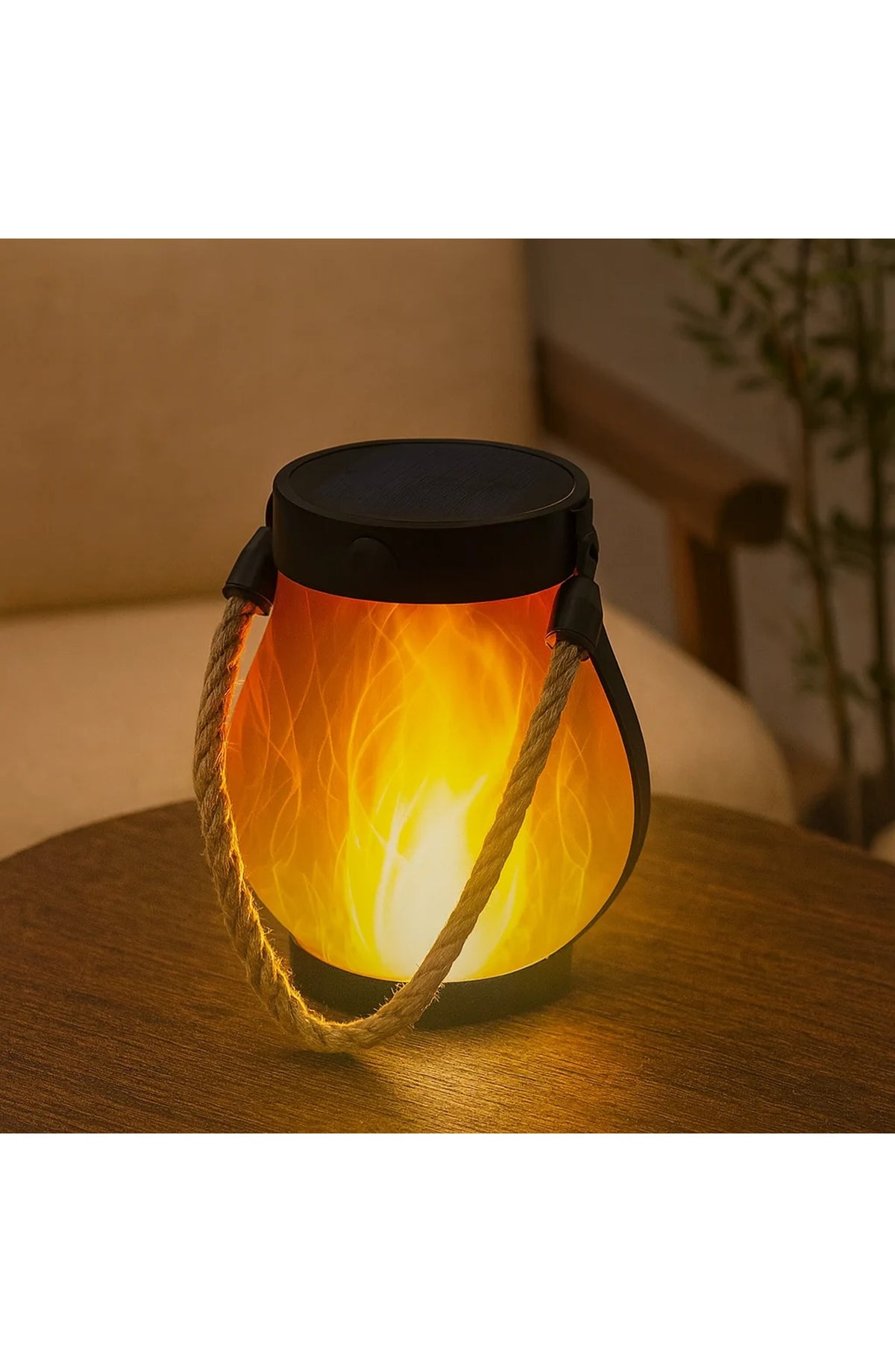 Solar Flame Effect Lantern - Weather-Resistant Garden & Patio Light