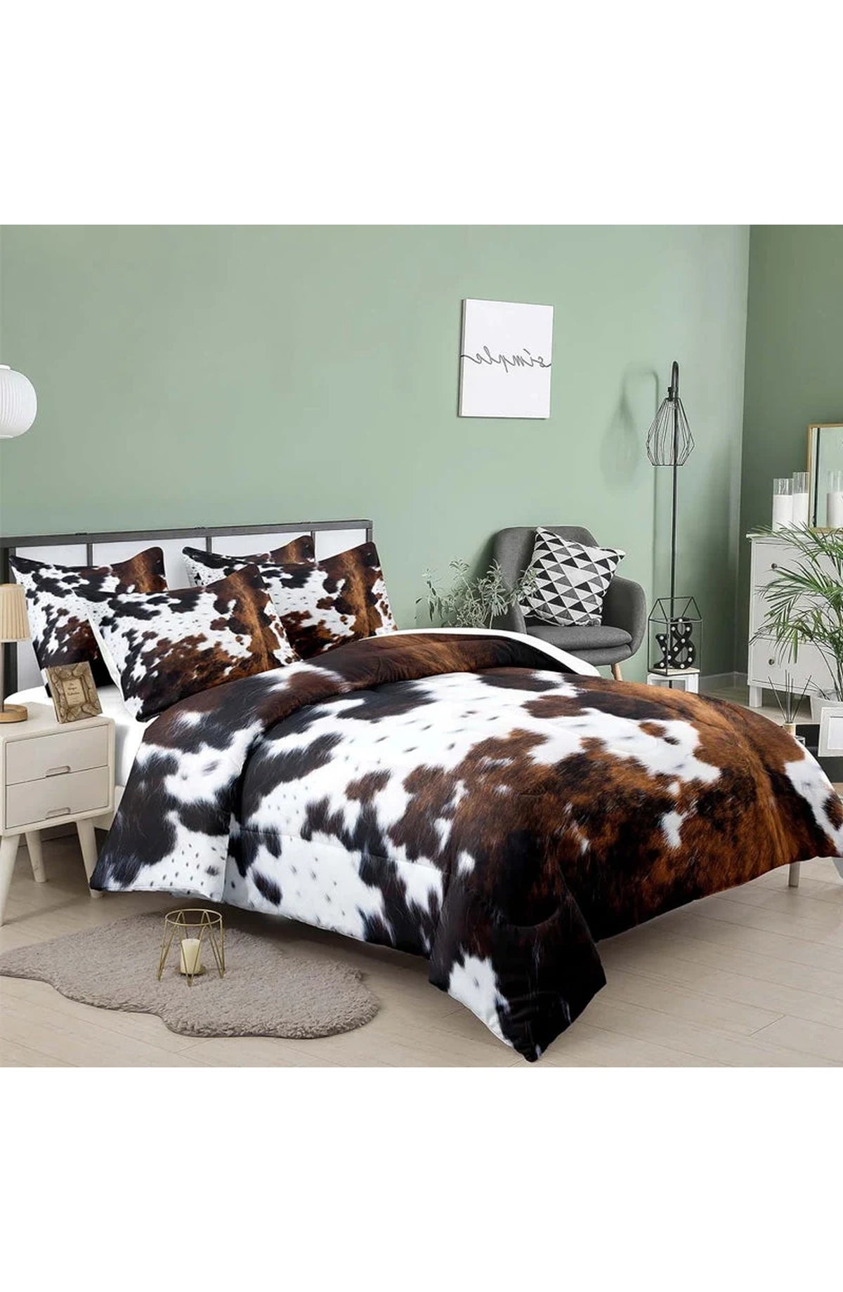 Cowhide Print Duvet Cover Set - Soft Polyester Bedding, 2 & 3 Piece