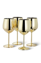 Stainless Steel Wine Glasses, Gold Shatterproof Metal Wine Cups – 500 ml