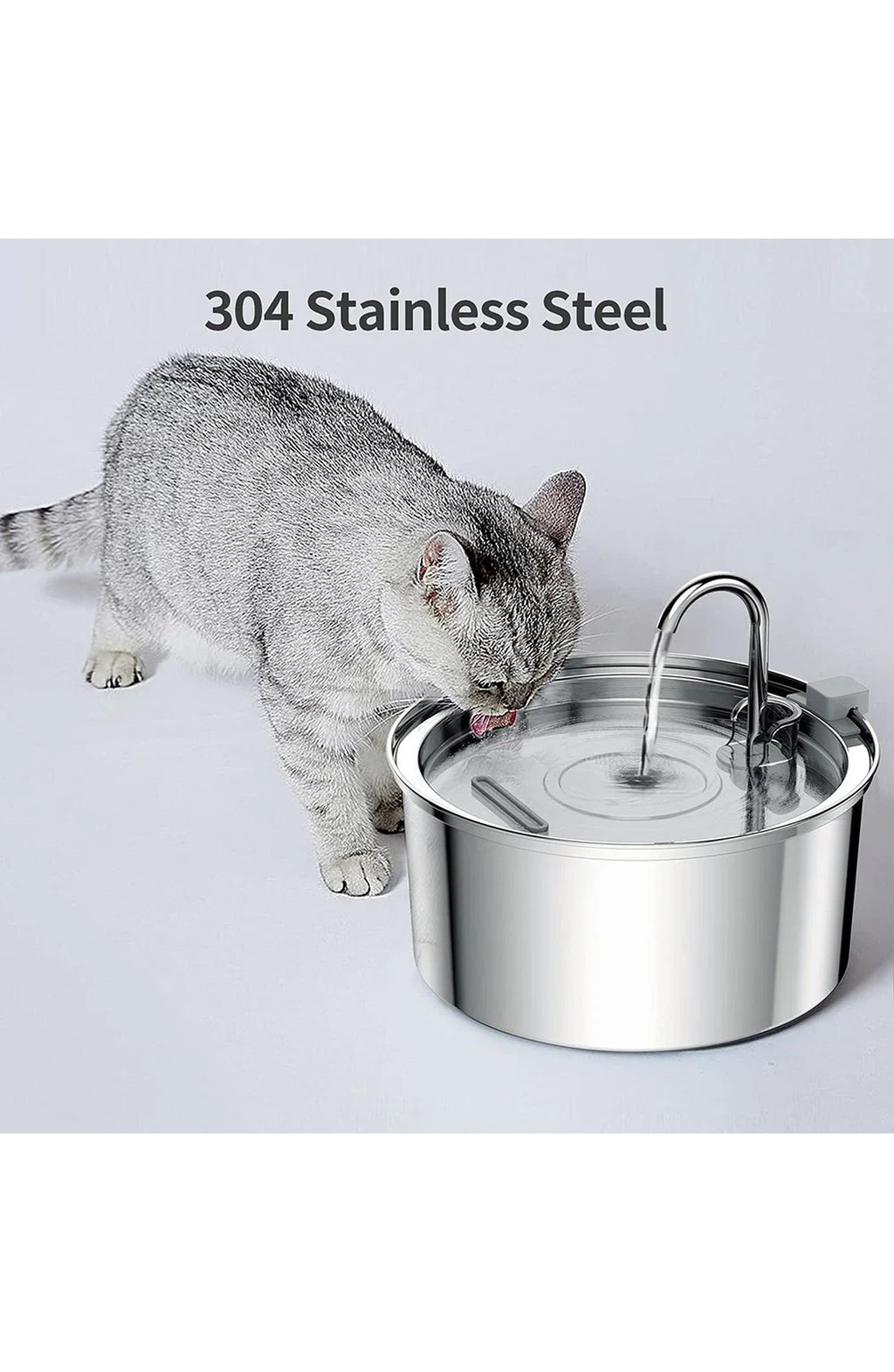 Cat Water Fountain Stainless Steel 3.2L, Quiet USB Pet Drinking Fountain