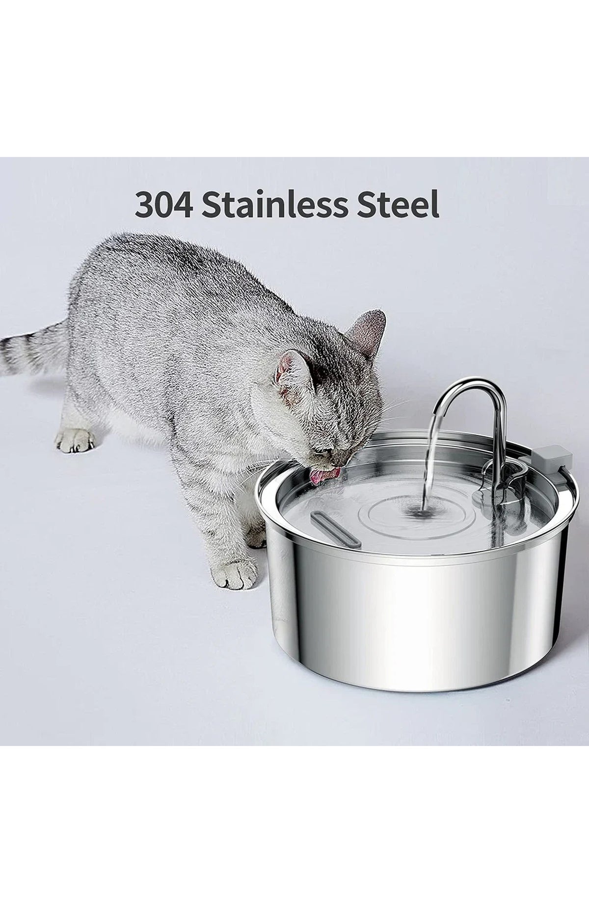 Cat Water Fountain Stainless Steel 3.2L, Quiet USB Pet Drinking Fountain