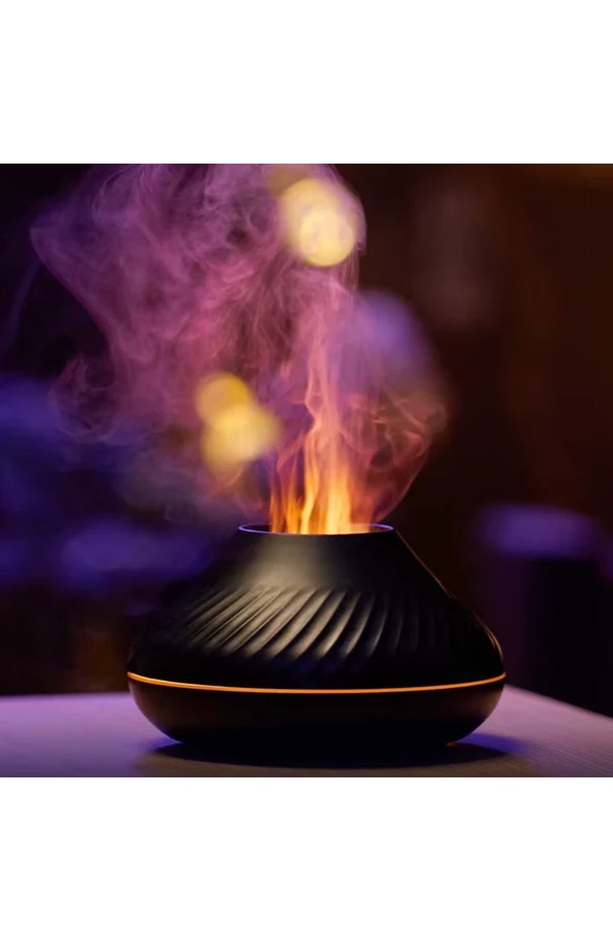 Volcano Aroma Diffuser 130ml - Flame Effect Night Light