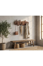 Wall Coat Rack Wooden, Skyline Hooks that Fold Flat – 3 to 8 Hooks