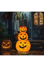 Stacked Pumpkin Decor - Light-Up Outdoor Halloween Set