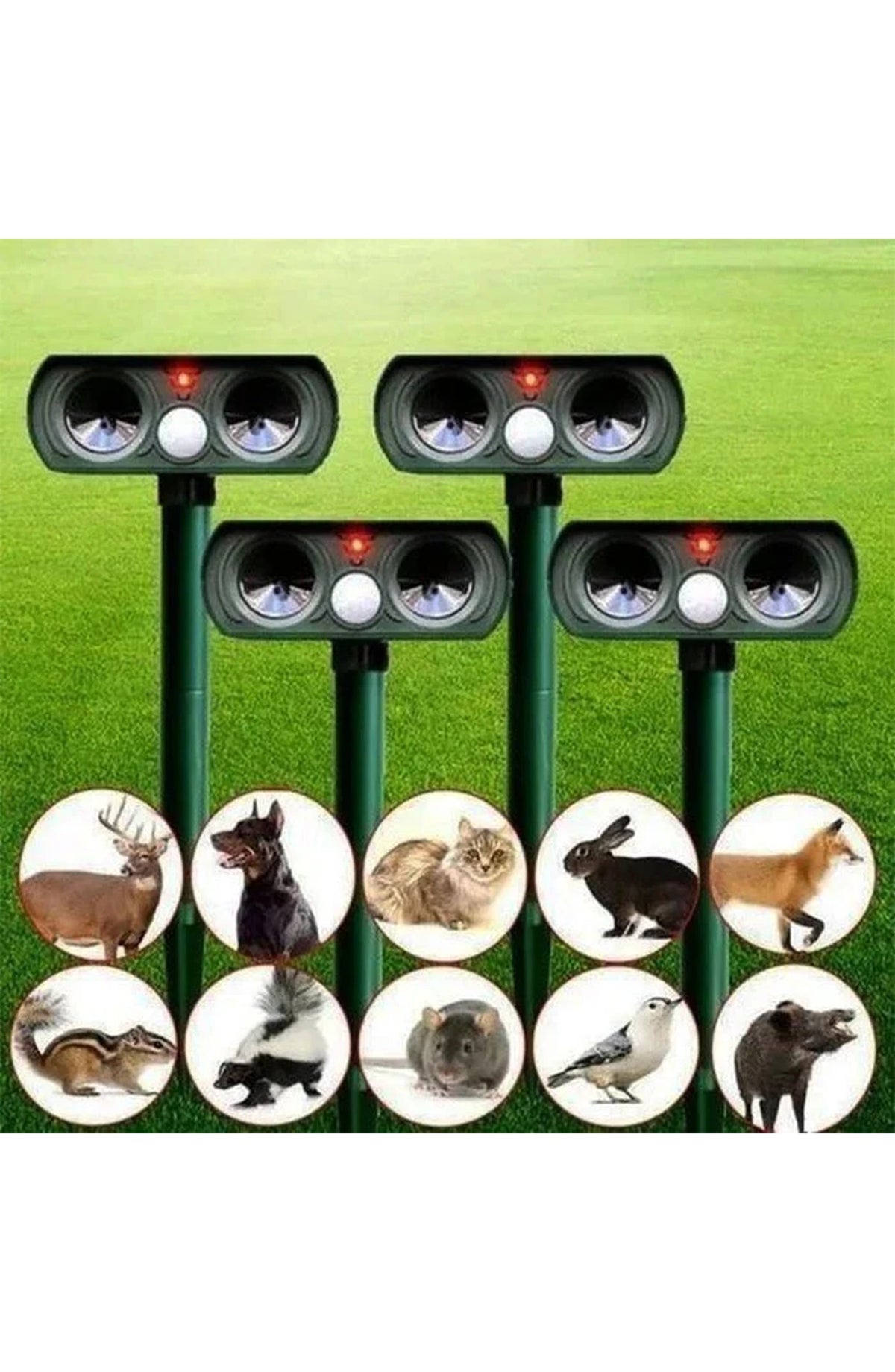 Solar Motion-Activated Animal Deterrent - Infrared Sensor