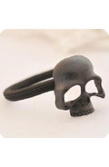 Skull & Crow Hair Ties - Metal Ponytail Holders, Set of 4