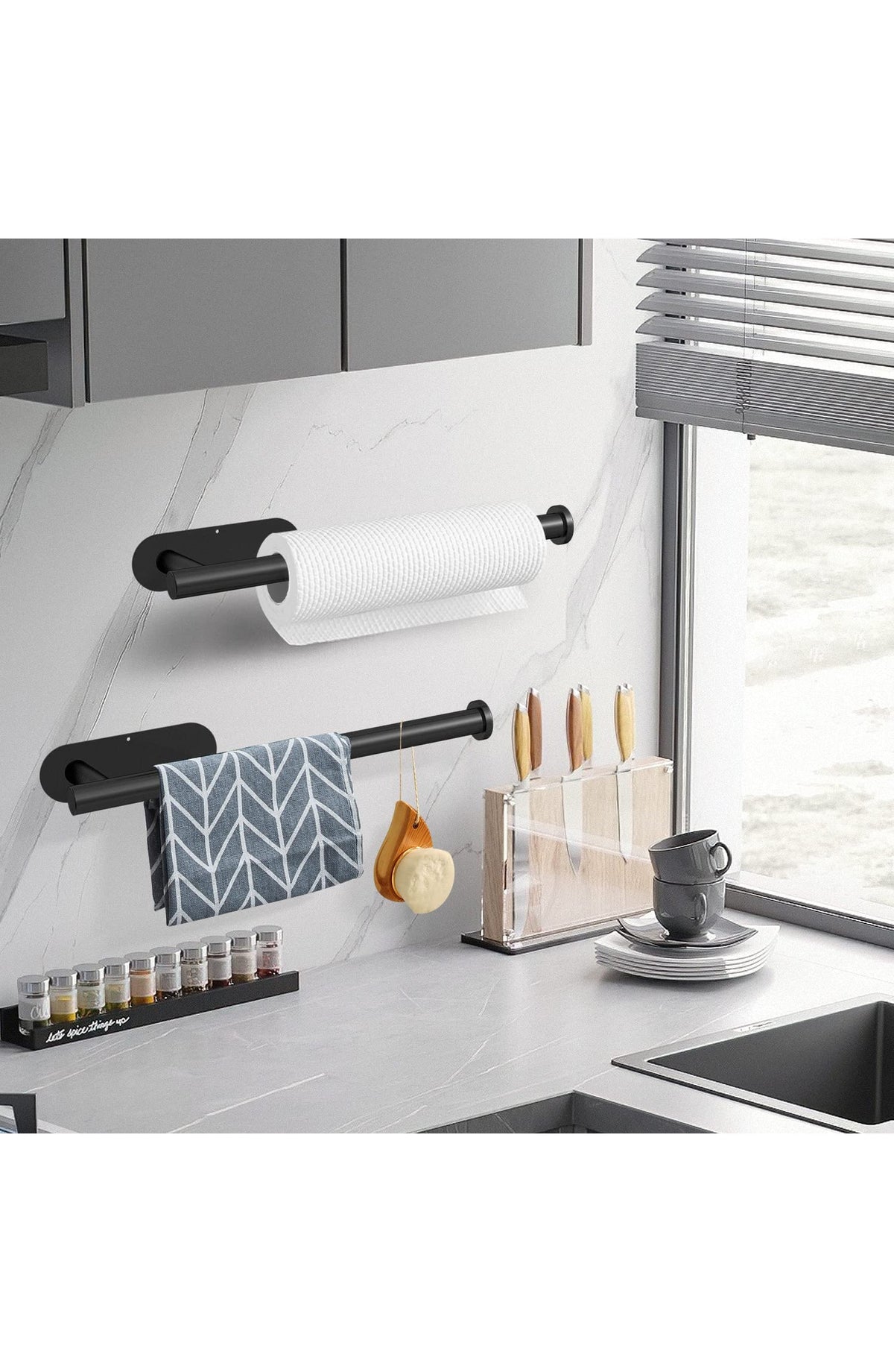 Adhesive Stainless Steel Paper Towel Holder - Wall Mount, No Drilling