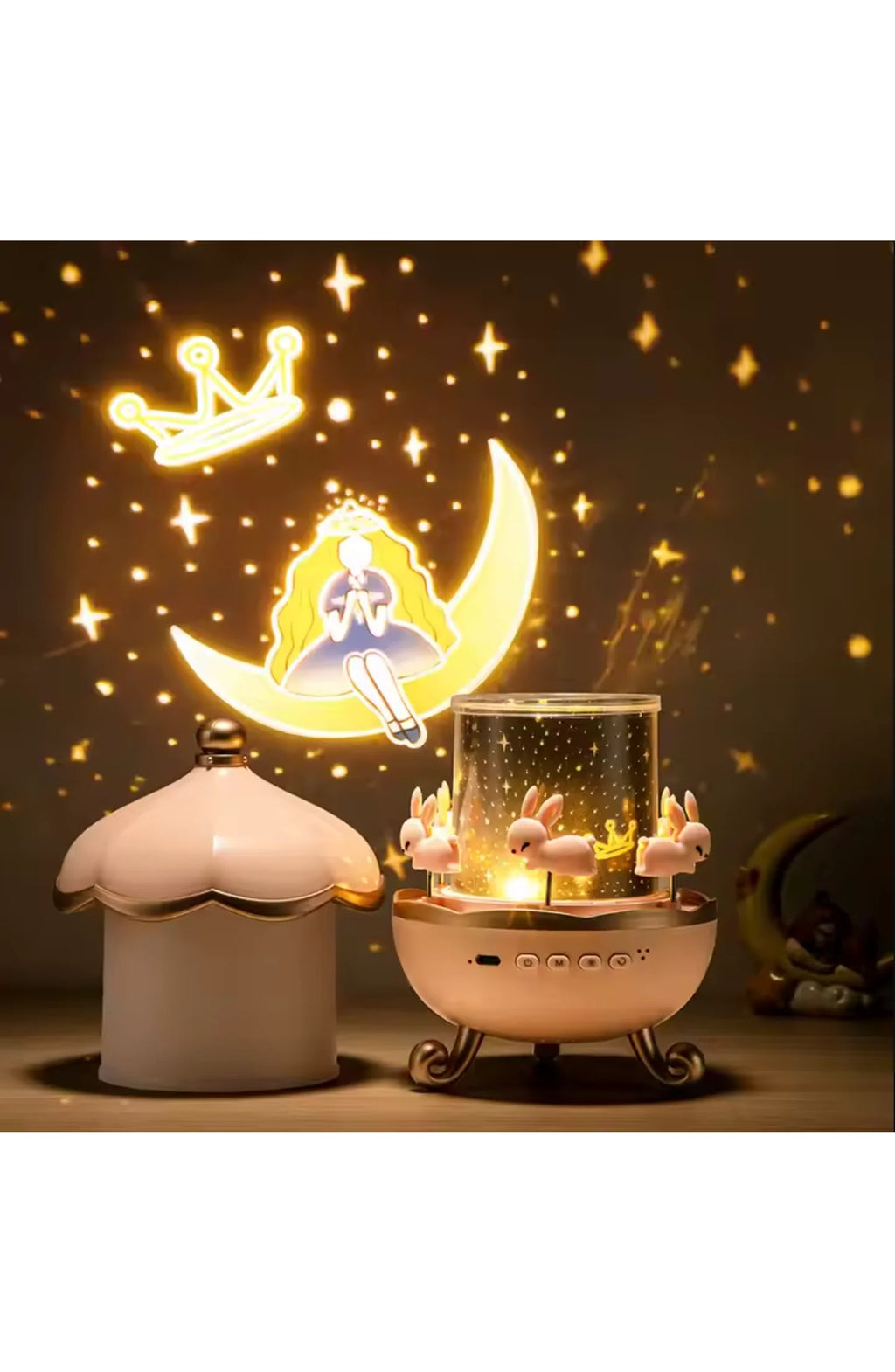 Kids Projector Night Light - 12 Themes, Bluetooth Music