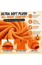 Pumpkin Plush Onesie - Hooded Halloween Jumpsuit