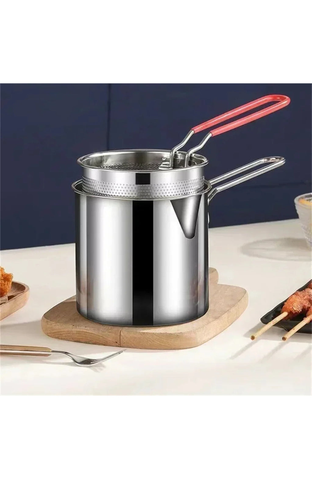 Deep Fryer Pot with Strainer Basket, 304 Stainless Steel – 1200 ml