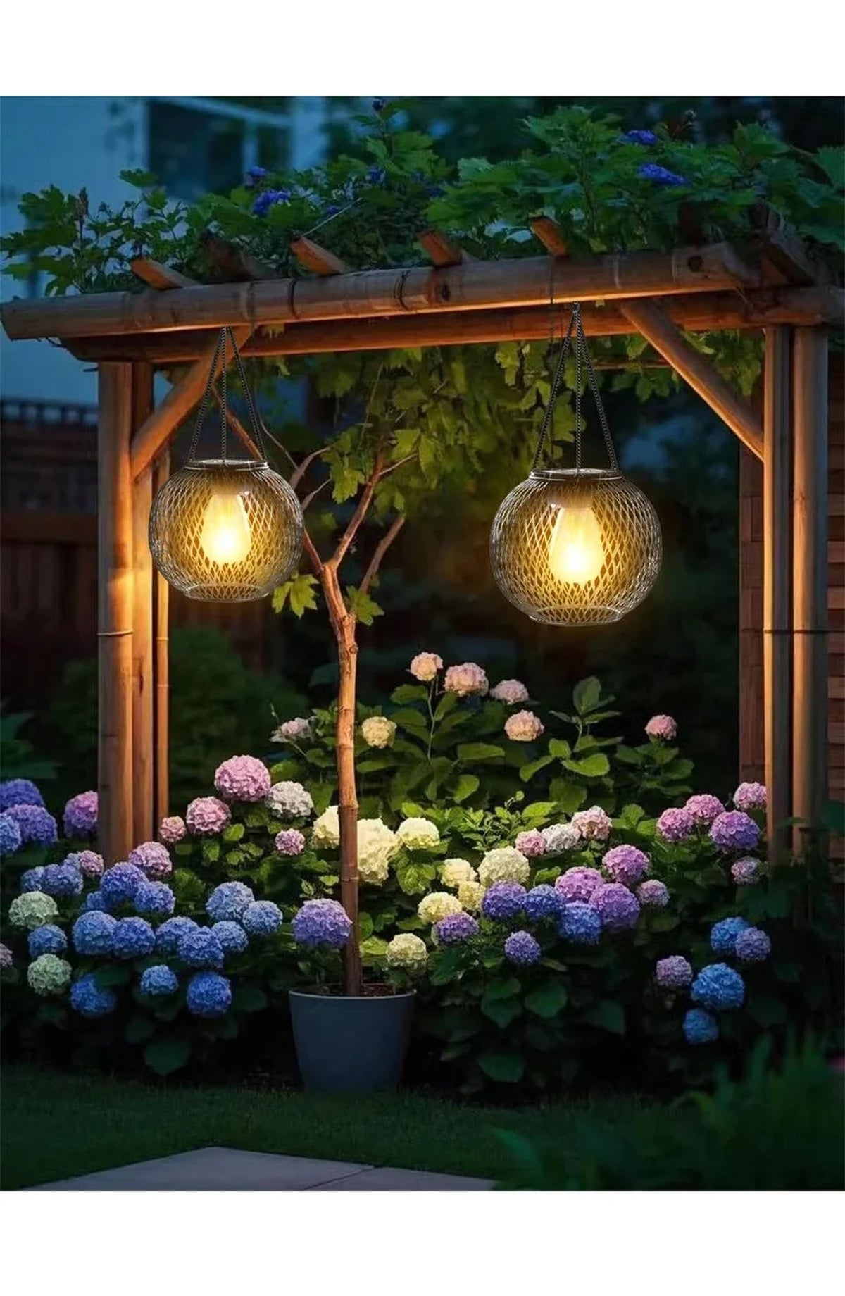 Outdoor Solar Hanging Lantern - Warm White Garden Light
