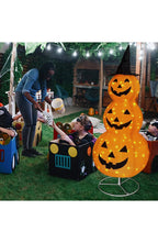 Stacked Pumpkin Decor - Light-Up Outdoor Halloween Set