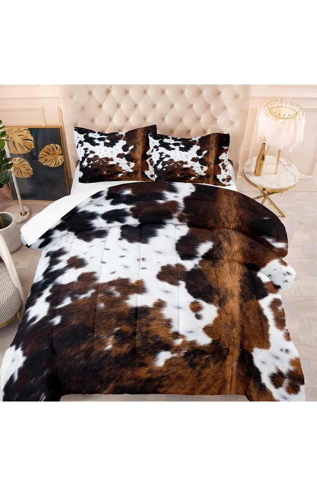 Cowhide Print Duvet Cover Set - Soft Polyester Bedding, 2 & 3 Piece