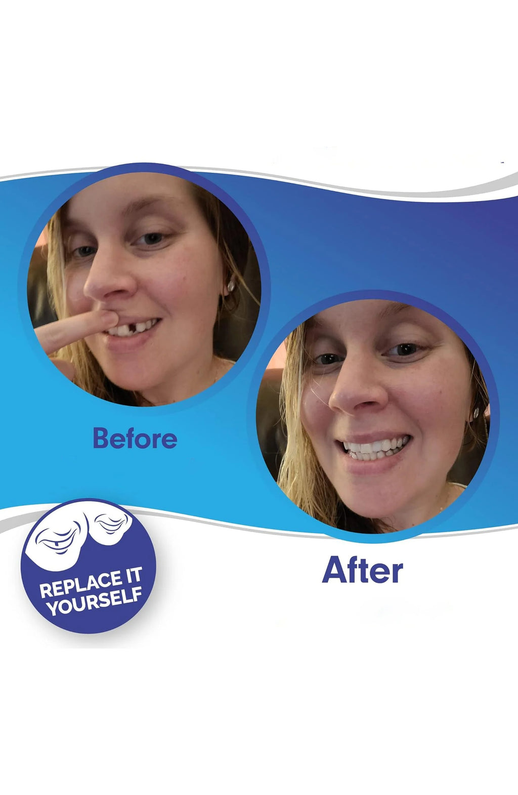 Cosmetic Teeth Cover, Upper and Lower Smile Veneer Set for Photos