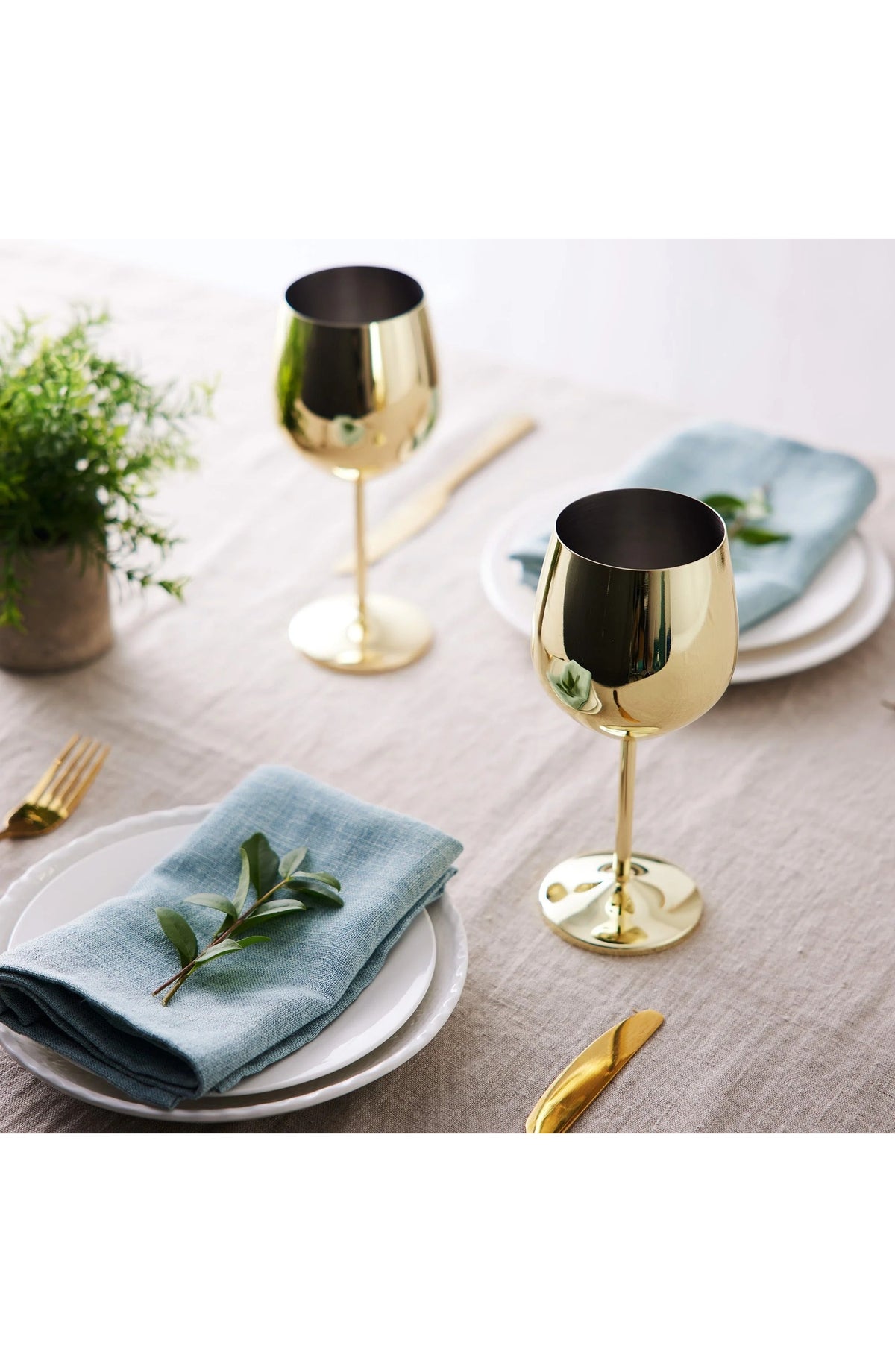 Stainless Steel Wine Glasses, Gold Shatterproof Metal Wine Cups – 500 ml