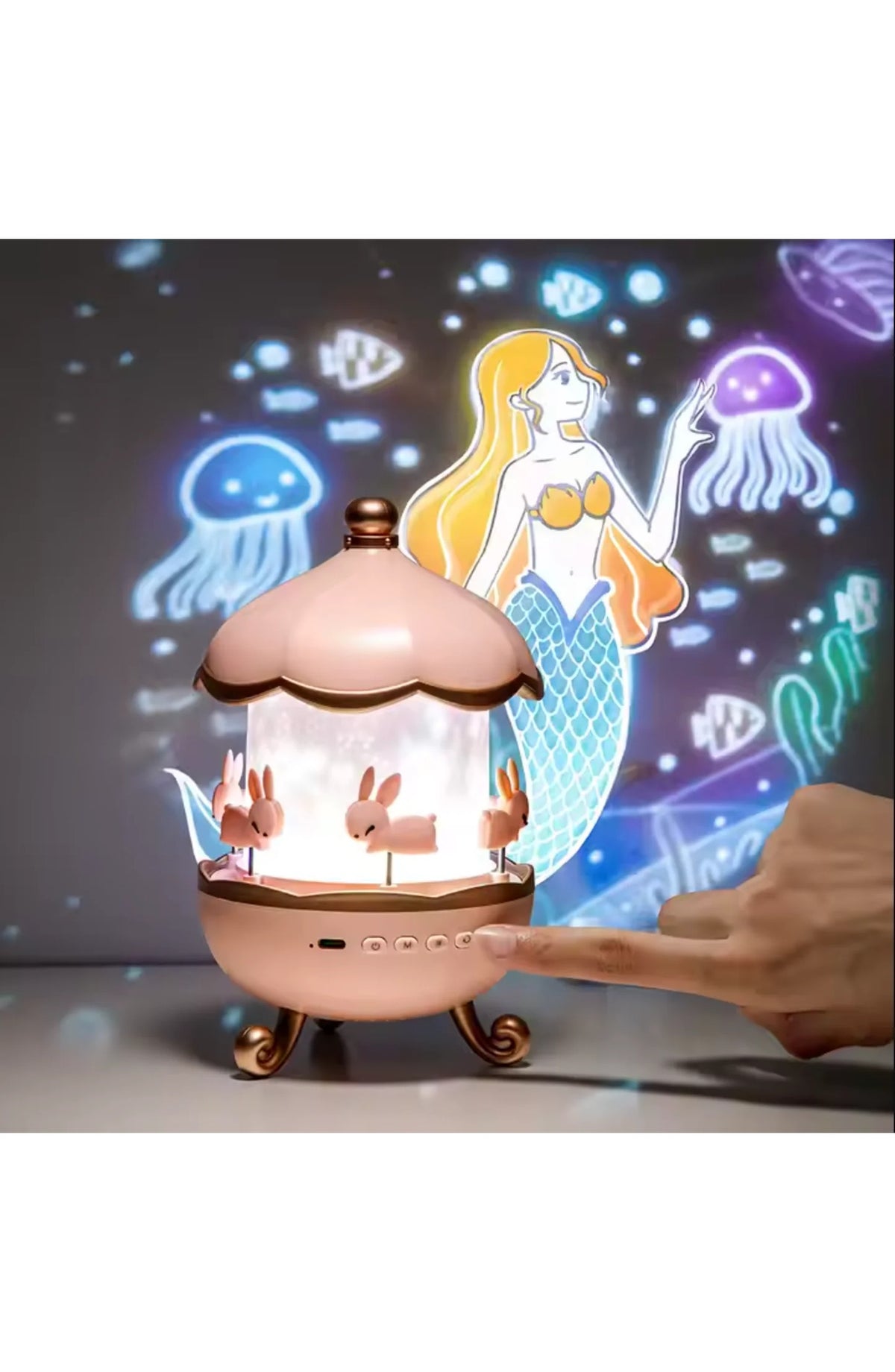 Kids Projector Night Light - 12 Themes, Bluetooth Music