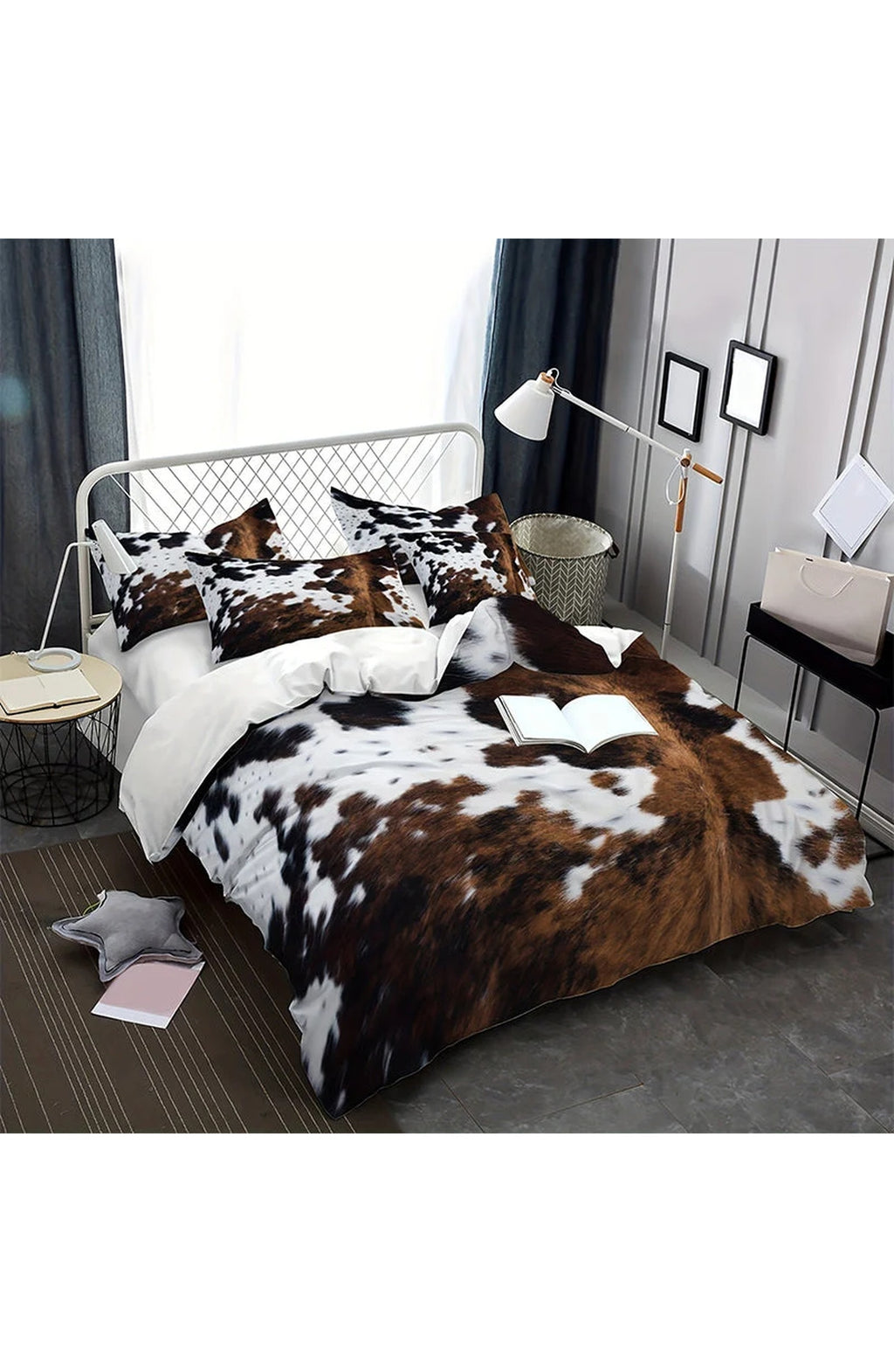 Cowhide Print Duvet Cover Set - Soft Polyester Bedding, 2 & 3 Piece